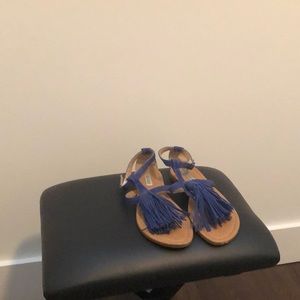 Blue Tassel Sandals